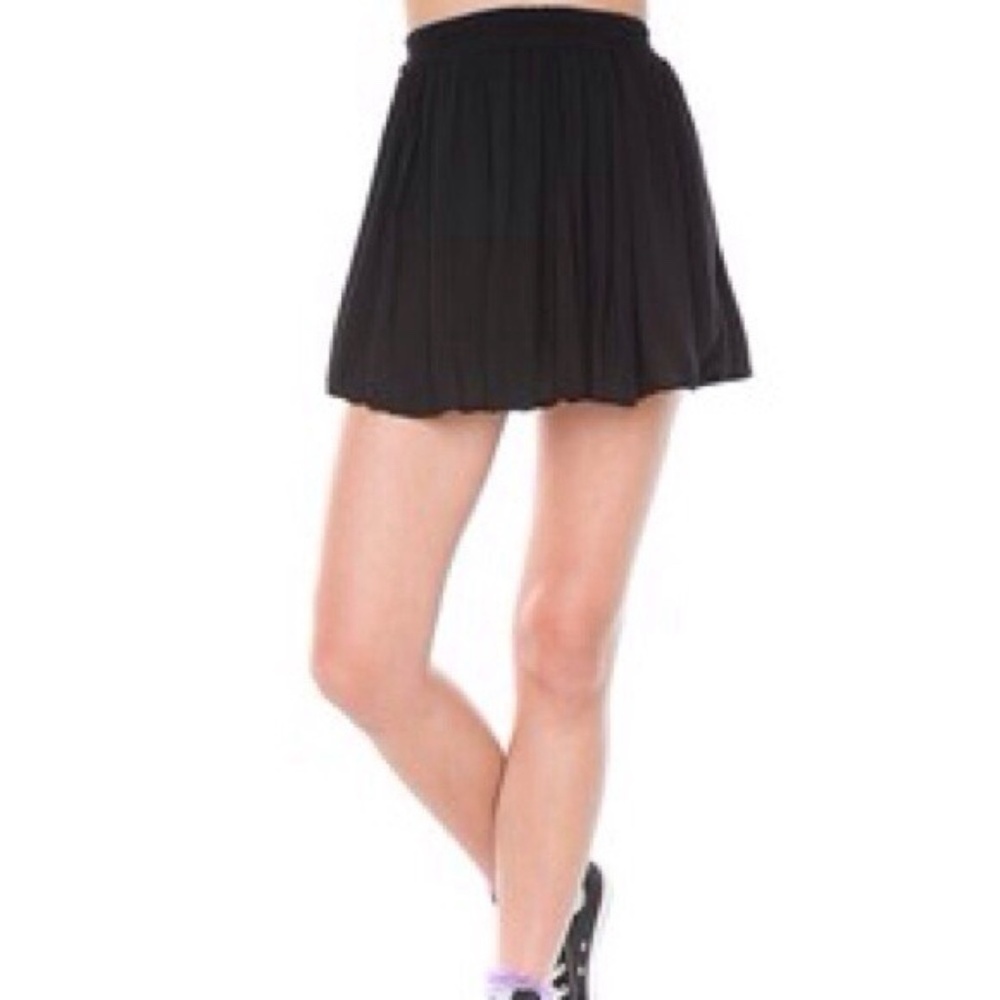 SOLD - Brandy Melville Flowy Black Mini Skirt - Picture 1 of 4